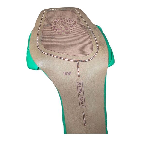 VINCE CAMUTO Brelaine Green Leather Sandal Heels - Size 9 1/2 - Picture 8 of 9